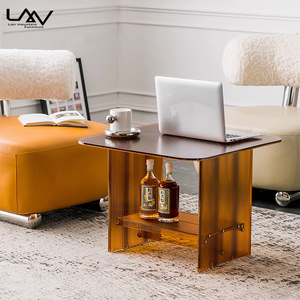 Moderno Simple Villa Sala de estar <span class=keywords><strong>Mesa</strong></span> de centro Set Hotel Dormitorio Sofá Plástico <span class=keywords><strong>Mesa</strong></span> auxiliar Muebles - Product Image 2