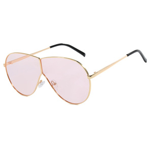 Lunettes de soleil pilote surdimensionnées pour femme, avec logo personnalisé, monture métallique vintage 2026, verres monobloc, protection UV400 - Product Image 5