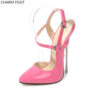 Estate delle donne alla moda Parola fibbia In Metallo 16 centimetri super high stiletto degli alti talloni dei <span class=keywords><strong>sandali</strong></span> - Product Image 2