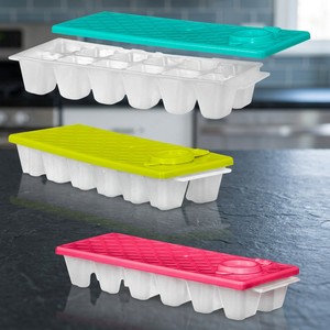 ถาดน้ำแข็งพลาสติกพร้อมฝาปิดสำหรับน้ำแข็ง 12 ก้อน - Product Image 3