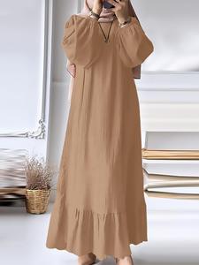 Abito Artigianale in Fibra di Poliestere a Maniche Lunghe, Traspirante e Semplice, Adatto per Donne Musulmane che Indossano Hijab - Product Image 2