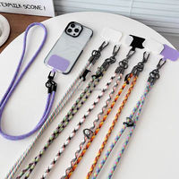 Lanière de mode avec double patch, étui de luxe pour téléphone, sangle courte réglable pour porté croisé, porte-cartes utilitaire pour téléphone portable