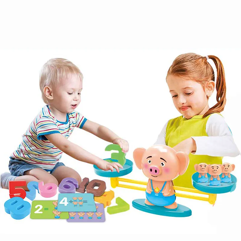 Seesaw Math Concentrate Toy Weighing Pig Balance Game Coordination Counting Board Game