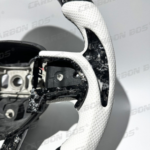 Volant en cuir blanc avec LED en fibre de carbone, directement de l'usine, pour <span class=keywords><strong>Dodge</strong></span> Charger Challenger SRT 2019 <span class=keywords><strong>2020</strong></span> 2021 2022 2023 - Product Image 3