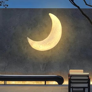 Décoration d'intérieur, lampe <span class=keywords><strong>demi</strong></span>-<span class=keywords><strong>lune</strong></span>, croissant de <span class=keywords><strong>lune</strong></span> moderne, <span class=keywords><strong>applique</strong></span> murale extérieure, éclairage créatif en résine, fond de <span class=keywords><strong>lune</strong></span>, <span class=keywords><strong>applique</strong></span> murale LED étanche - Product Image 5