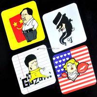 Sous-verres carrés personnalisés de haute qualité avec design de dessin animé, en liège et carton, 4 mm, avec dos en liège écologique, en stock chez Giftway