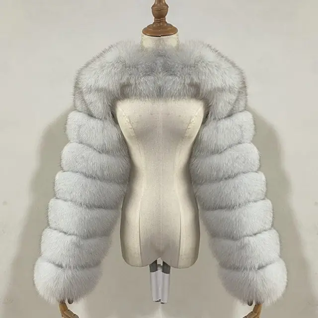 Manufacturers wholesale new autumn-winter faux-fur imitation fox fur ultra short coat female