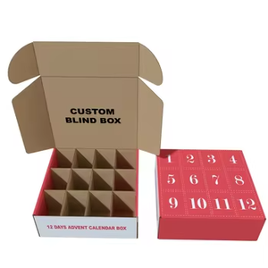 Vente en gros de boîte mystère en carton pour la <span class=keywords><strong>bière</strong></span> et le vin avec logo personnalisé jouet <span class=keywords><strong>calendrier</strong></span> de l'<span class=keywords><strong>avent</strong></span> pour vernis à ongles huile soin de la peau sérum gaufrage - Product Image 1