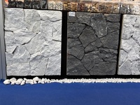 Revêtement de mur en pierre lâche de forme irrégulière de calcaire rustique bleu de roche naturelle