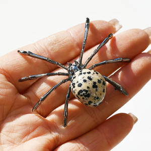 Cristal Natural Irregular, Piedra <span class=keywords><strong>de</strong></span> Araña Pulida, <span class=keywords><strong>Estatua</strong></span> <span class=keywords><strong>de</strong></span> Animal Araña <span class=keywords><strong>de</strong></span> Aleación <span class=keywords><strong>de</strong></span> Plata para Decoración del Hogar en Halloween, Regalos - Product Image 1