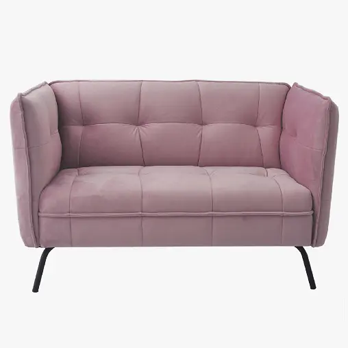 Nisco Modern fabric living room couch 2 seater arm sofa in pink
