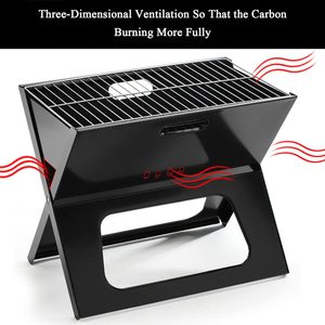 Cross-Border Multifunctional Adjustable Height Steel Folding Charcoal <b>Grill</b> Windproof Design Portable Detachable Non-Stick - Product Image 5