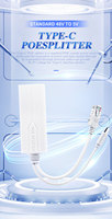 Répartiteur PoE IEEE802.3af/at 10/100 Mbps 5V 2.4A Type-C ABS pour moniteur Raspberry Pi et appareils intelligents OEM/ODM