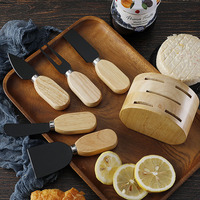 Plug-in Design Mini cadeau de mariage caoutchouc bois cuisine fromage couteau de service support rond fourchette ustensile ensemble Charcuterie accessoires