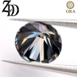 Grey Round Moissanite 8 Hearts 8 Arrows GRA Certified For Jewelry Making - Product Image 3