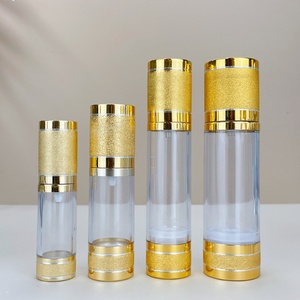 Gold Airless <b>Pump</b> <b>Bottle</b> Aluminium Plastic <b>Bottles</b> for Cosmetic Packaging Travel Airless <b>Pump</b> Dispenser <b>Bottle</b> - Product Image 1