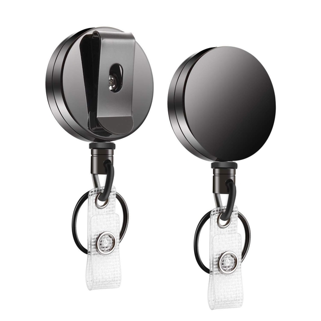 High Quality Heavy Duty Metal Key Ring Key Chain Retractable Badge Reel ID Card Badge Holder Badge Reel With Belt Clip