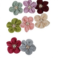 Applique en tissu en forme de fleur, ornée de perles et de strass, taille personnalisable, pour toutes les saisons, idéale pour les accessoires vestimentaires