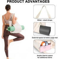 Tapis de yoga pliable avec sac fourre-tout de soin sac à dos voyage salle de sport sac de yoga en toile de coton