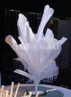 Décoration de table pour fête, maison, bureau, hôtel, nouveau produit, fleurs artificielles en gaze blanche, centres de table pour mariage
