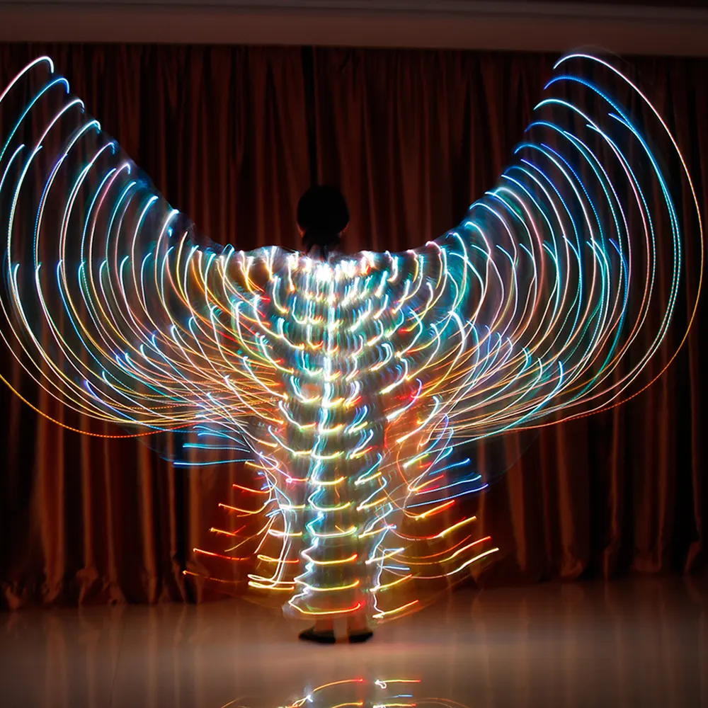 Customization Economic 360 Degrees 182 Lights Colorful Adult Fairy Butterfly Belly Dance Led Isis Wings Dance Costume