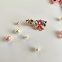 Broches en émail souple Ruban Papillon, Ruban officiel 'Il y a Espoir et Amour', Broche de revers, Badge rose de sensibilisation au cancer du sein
