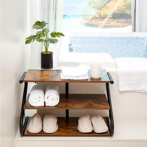 ชั้นวางของแบบสามชั้นสไตล์โมเดิร์น ชั้นวางรองเท้ารูปตัว Z สำหรับทางเดิน ห้องนั่งเล่น ห้องนอน - Product Image 2