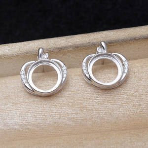 Boucle d'oreille en argent S925, accessoire de fabrication de bijoux en perles, support de boucle d'oreille vide plaqué or 9,5-9,7 mm, JG6088 - Product Image 4