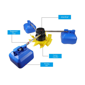 Aérateurs pour machine <span class=keywords><strong>d</strong></span>'aquaculture Oxygénateur <span class=keywords><strong>d</strong></span>'<span class=keywords><strong>eau</strong></span> flottant à 3 lames pour aquarium étang Aimant permanent à fréquence variable pour ferme - Product Image 1