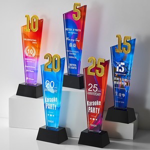 Custom Crystal <b>Trophy</b> Digital Printing Laser <b>Engraved</b> Anniversary Celebration Gift For Conference Awards - Product Image 2