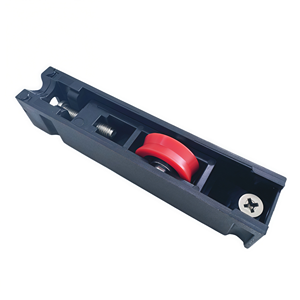 Roulette coulissante en acier inoxydable à roue simple, gorge en U, <span class=keywords><strong>poulie</strong></span> en nylon rouge, vis de réglage, faible bruit, durable, réglable pour porte extérieure - Product Image 3