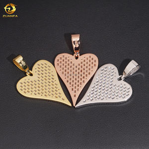 Envío Directo, Joyería Fire, Colgante Hip Hop, Plata 925, Oro Blanco, Oro Rosa, Vvs, Baguette, Moissanita, Diamante, Colgante con Forma de Corazón - Product Image 3