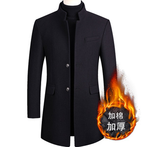 <span class=keywords><strong>Cappotto</strong></span> da <span class=keywords><strong>Uomo</strong></span> Spesso in Lana Autunno e Inverno 2024 con Collo Alto, Giacca a Vento di Media Lunghezza, Imbottitura Addensata - Product Image 6