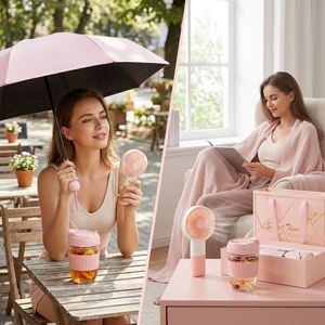 Best Selling Exquisite Silk Screen Printed Multi-Color Custom Fan Umbrella Water <b>Cup</b> Gift Set for Women-Fast Delivery Factory - Product Image 3