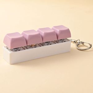 Factory Rectangular Keychain Creative Mechanical <b>Keyboard</b> Keycaps Style Macaron Colors Fingertip Toy Pendant for Anxiety Relief - Product Image 4