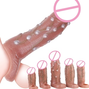 Funda de Silicona Realista para Pene, Extensor de Pene, Anillo para Retrasar la Eyaculación, Juguetes Sexuales para Hombres - Product Image 1