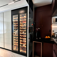 Armoire de rangement et de présentation de vin en acier inoxydable de luxe moderne pour la maison, l'hôtel et le restaurant