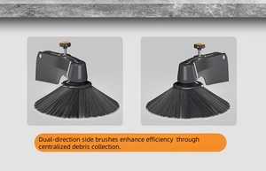 Nouvelle balayeuse manuelle autoportée avec bac à poussière <span class=keywords><strong>de</strong></span> 55 L, vitesse <span class=keywords><strong>de</strong></span> 8 km/h, efficace pour le <span class=keywords><strong>nettoyage</strong></span> intérieur/extérieur, conception à pousser à la main, brosses latérales pour - Product Image 5