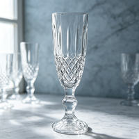 Gobelet en verre sodocalcique transparent très populaire, coupe à vin classique à pied pour eau, jus, champagne, usage quotidien