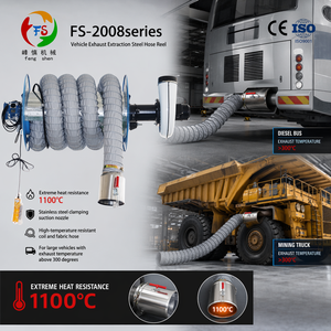 Enrouleur de <span class=keywords><strong>Tuyau</strong></span> en Acier FS-2008 Homologué CE ISO, Résistant à la Chaleur 1100°C, Extracteur d'Échappement Motorisé pour Grandes Garages de Véhicules, Garantie 1 An - Product Image 6