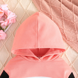 ชุดเด็กผู้หญิงน่ารัก เสื้อฮู้ด กางเกงลำลอง ชุดกีฬากลางแจ้ง ชุดลำลอง 2 ชิ้น ชุดฤดูใบไม้ร่วง ผ้าสแปนเด็กซ์/โพลีเอสเตอร์ ระบายอากาศได้ดี - Product Image 3