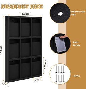 กรอบโฟมสำหรับจัดแสดงการ์ดเกรด PSA แบบแขวนผนัง สำหรับใส่การ์ด 9 แผ่น (รวม 18 แผ่น) สำหรับการ์ดเบสบอล ฟุตบอล และการ์ดสะสมกีฬา - Product Image 2