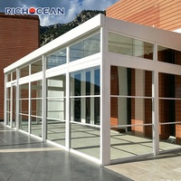 Fenêtres coulissantes motorisées verticales en aluminium RICHOCEAN résistantes aux intempéries, vitrage Low-E robuste