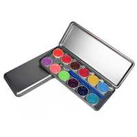 Ensemble de peinture à l'aquarelle de 12 couleurs, palette de pigments solides avec pinceau, étui en métal pour les étudiants, peinture artistique