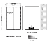 3 jours de délai 800x1280 Écran vertical TFT IPS 8 pouces 250 Nits 30pin MIPI ILI9881C Écran LCD personnalisé haute résolution