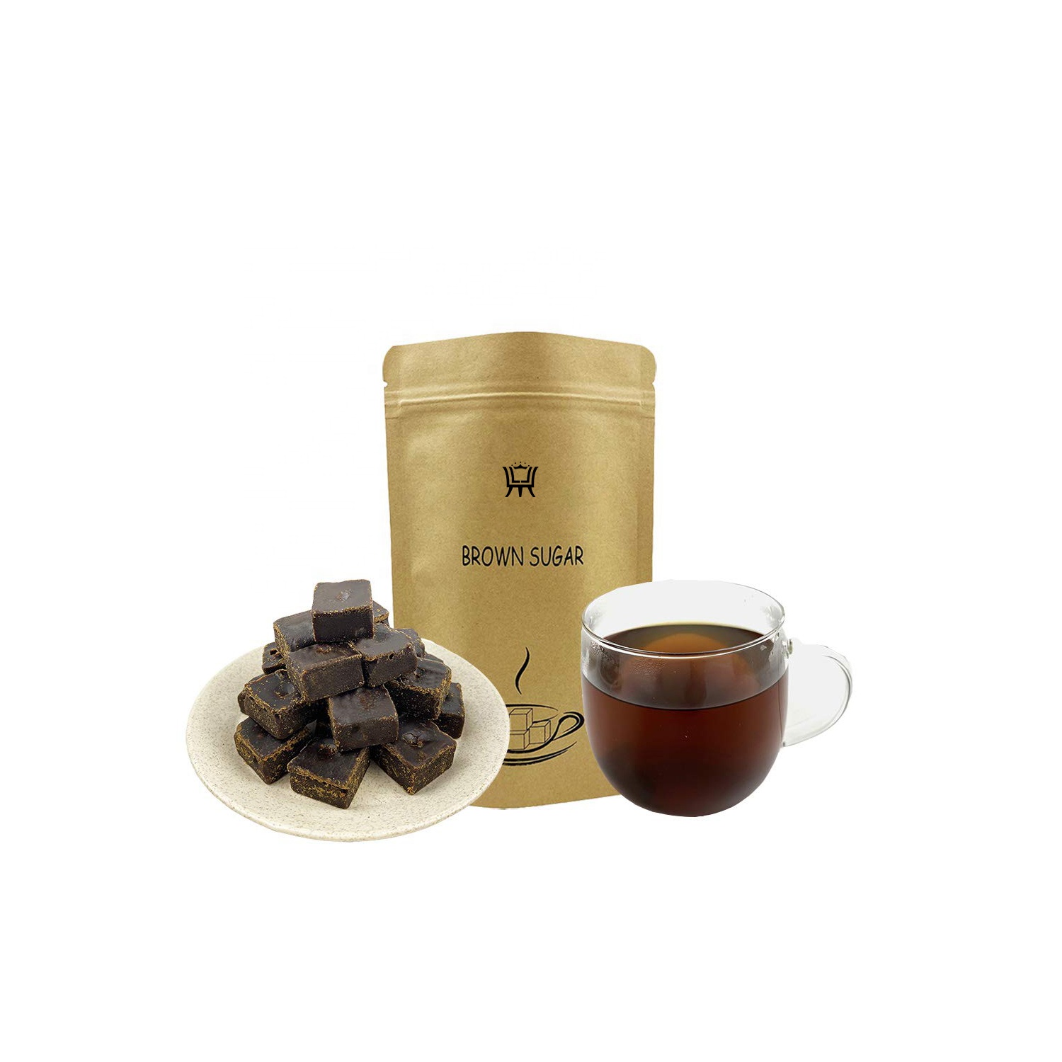 OEM Whoesale Brown Sugar Cubes Chinese Traditional Handmade Pure Raw Sugarcane Dark Black Sugars