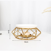 Diffuseur d'huiles essentielles en métal doré de luxe, brûleur à huile pour bougie chauffe-plat, pour yoga, spa, décoration de la maison