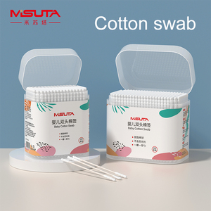 Misuta sản phẩm em bé đôi đầu tai sạch bông Swabs thấm nước giấy dính bông trang điểm Bông Swabs 400pcs 200pcs - Product Image 2