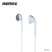 Écouteurs filaires Remax 3,5 mm avec design semi intra-auriculaire, commandes intégrées, microphone et câble de 1 m pour la musique et les appels