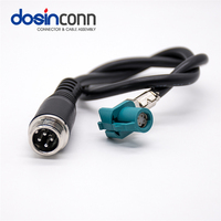 Cable LVDS para Automóvil, Conector de Datos de Velocidad, HSD Z Code, 4 Pines Hembra a GX12 4 Pines Macho